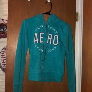 teal, aeropostale, full zip hoodie